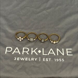 Park Lane “Wild Child” Set of 4 Gold Ring Set with Silver Accents Size 6